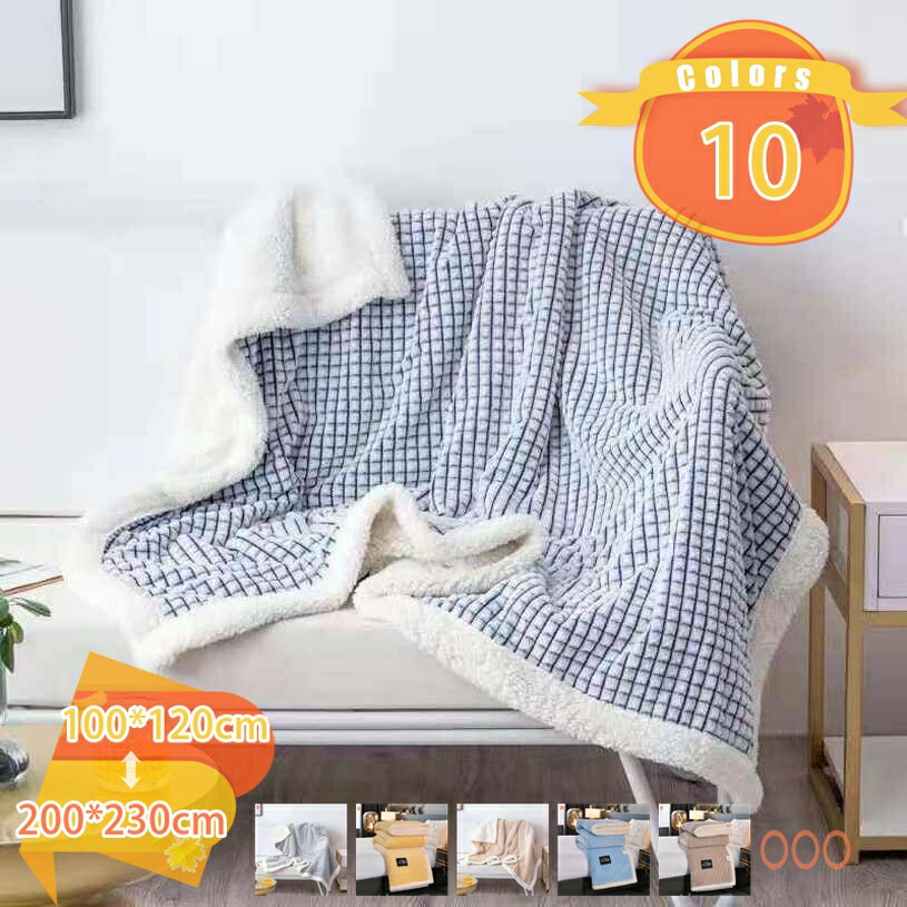 500円OFFクーポン 毛布 ダブル ブランケット 暖かい 冬用 二枚合わせ シープ調 静電気防止 洗える おしゃれ 大判 あったか ふわふわ 柔らかく肌触り 高密度 吸湿 発熱 丸洗いok 軽量 ボアフリース生地 フランネル ボア ひざ掛け タオルケット 四季通用 通年使用 fascimo