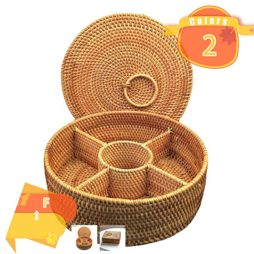 籐編みトレー 大容量 籐編み おしゃれ 深型 小物収納 収納バスケット かわいい インテリア バスケット カゴ 収納かご 整理ケース 防湿 高耐久 押し入れ クローゼット お部屋 オフィス お片づけ 方付け 円形 ラタンバスケット fascimo