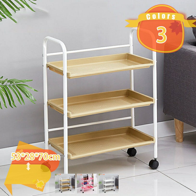 1000円OFFクーポン キッチンワゴン キャスター付き 組み立て簡単 バスケット ワゴン ラック キッチンラ..