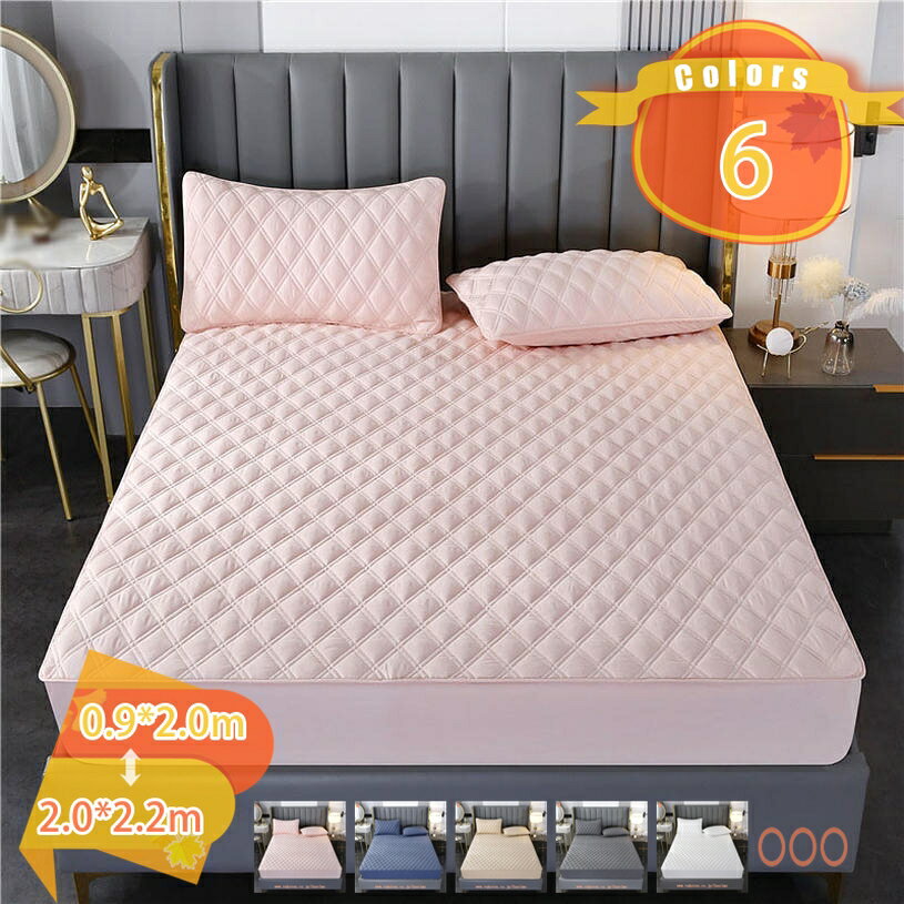 Rakuten - 綿100% ベッドパッド ダブル べっどぱっど 360℃全周付き 防ダニ 防臭 ベットパッド 丸洗いok 防カビ加工 柔らか 四季通用 敷きふとんカバー 速乾マットレスパッド かわいい ズレない 寝具 快適 洗替 ベッドマット しきぱっと 洗える fascimo