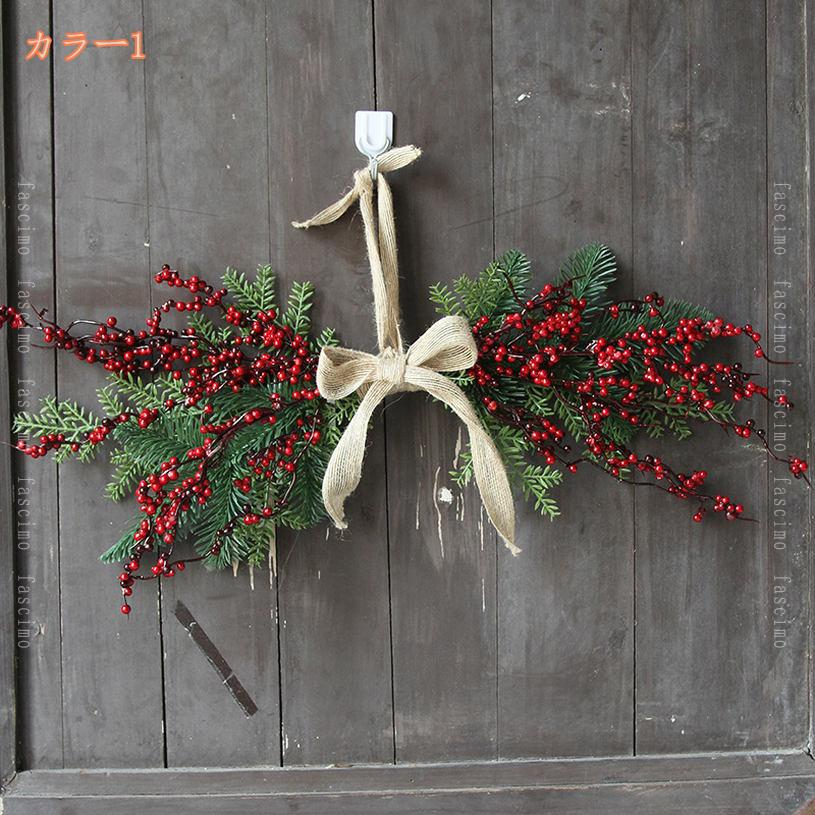 クリスマスリース 松ぼっくり付き 玄関リース クリスマス オーナメント フラワーリ...