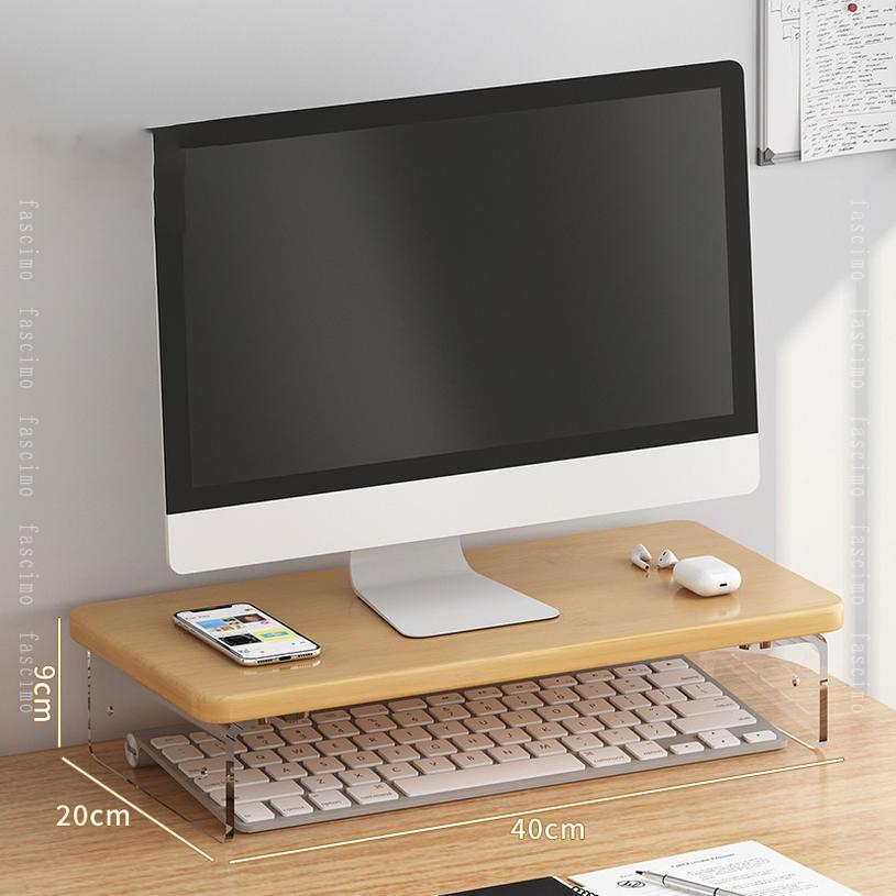 1000円OFFクーポン モニタースタンド コンピュータースタンド 木製 ノートパソコンスタンド デスクオーガナイザー モニター台 ノートパソコン収納 コンピューター収納 プリンター台 デスク上置棚 高さ調節 机上ラック パソコン台 1段式 fascimo [3]