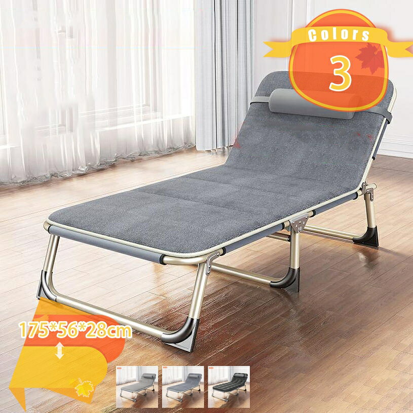 Sofa Bed - リクライニングチェア 寝れる アウトドア用 折りたたみベッド ランチベッド オフィス 家庭用 バルコニー レジャー スペースがない 折りたたみチェア 1人掛け シングル 折りたたみ式 横になってリラックス 5段階調節 fascimo