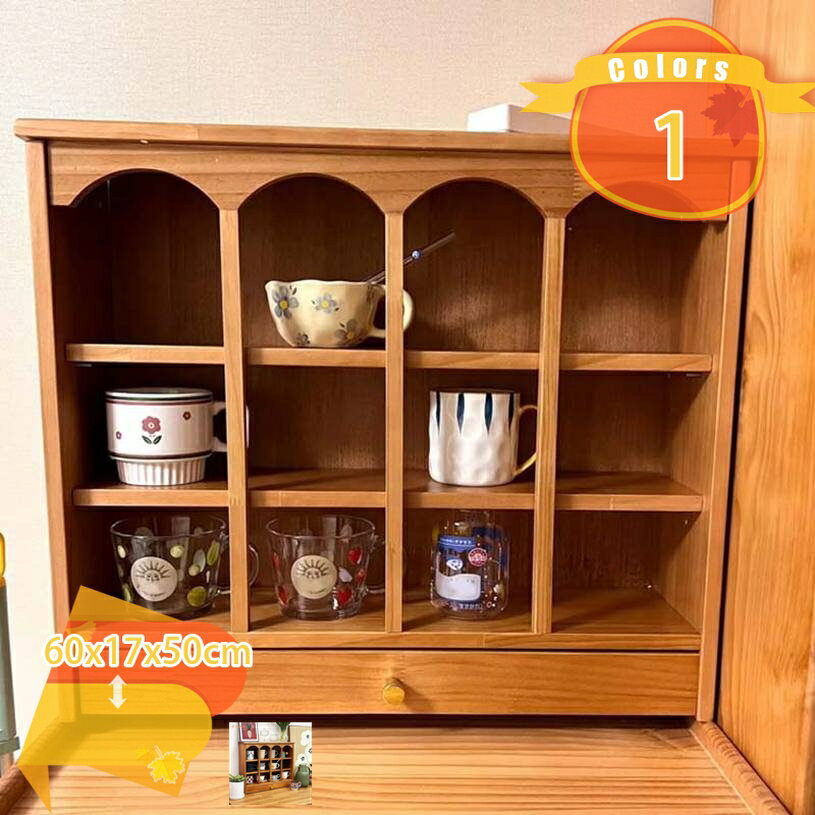 Cupboard - 食器棚 木製 カップ収納キャビネット 大容量 サイドボード キッチン 収納キャビネット サイドボード モダン シンプル ワインキャビネット リビングルーム 壁際 マグカップ棚 カップボード 食器棚 組立簡単 fascimo