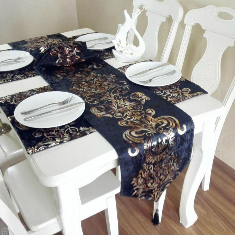 Table Runners - おしゃれ エレガント センター シック 食卓 インテリア 装飾 テーブルランナー ンナー おしゃれ 上品 食卓飾り エレガント 花柄 長方形 タッセル付き モダン 洗える おしゃれ 厚手 良い手触り 防汚 手入れ簡単 玄関 リビング 雰囲気 おもてなし 店舗 喫茶店 撮影 優雅