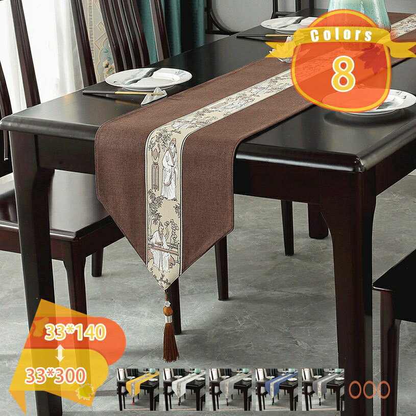 Table Runners - 正月 テーブルランナー 和 おしゃれ ティーテーブル ダイニング 中華風 リビング テーブルセンター タッセル付き 結婚式 モダン テーブルクロス 北欧 防塵耐熱 花瓶敷き fascimo