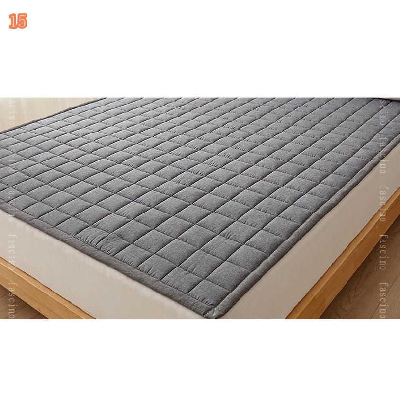 1000円OFFクーポン 丸洗い 敷きパッド 綿100% ベッドマット ゴムバンド付き 洗えるok 北欧 オシャレ ベッドパッド 敷パッド ベッドカバー 軽量 ズレ防止 マットレスパッド 寝汗吸収 肌触りよい やわらかい 冷え対策 寝具用 オールシーズンで使える fascimo [3]