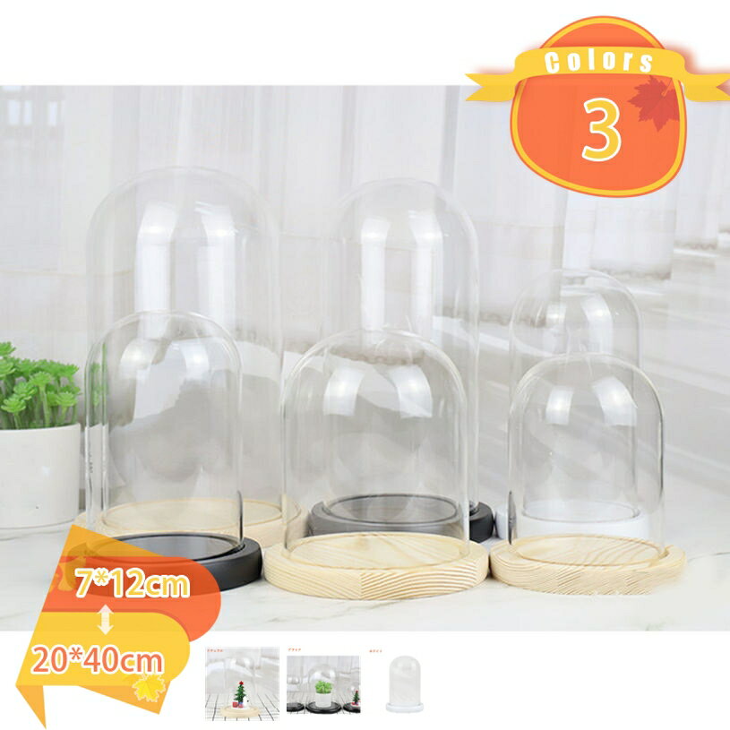 300円OFFクーポン ガラスドーム 円柱 軽量 フィギュアケース ジュエリー コレクション プリザーブドフ..