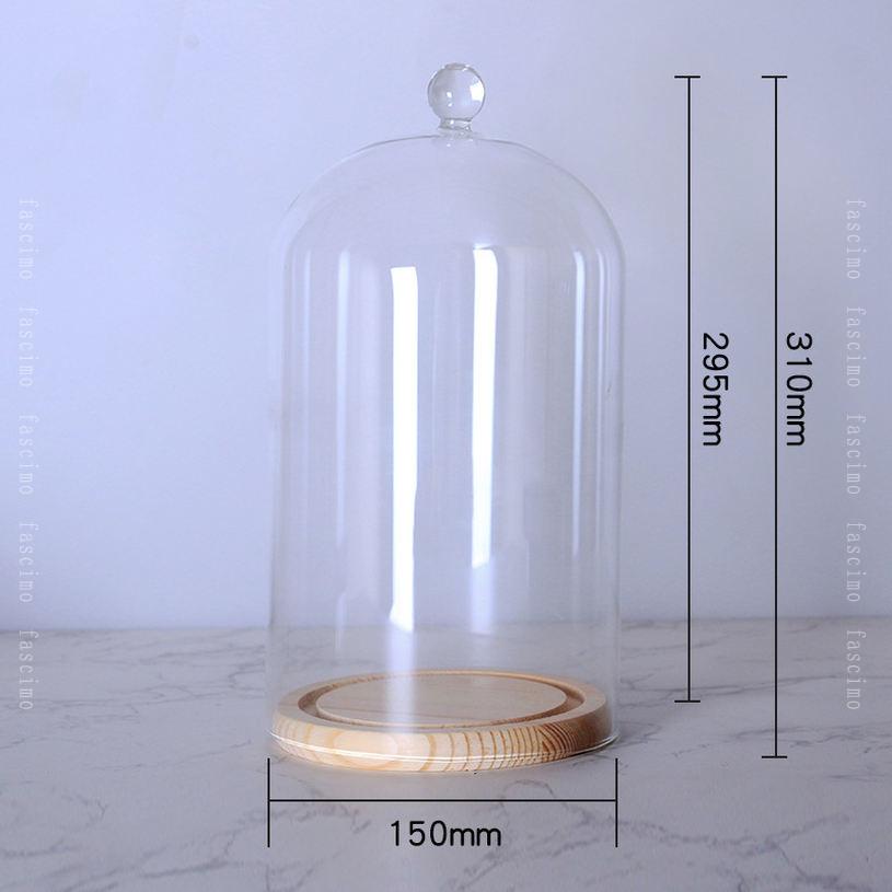 ガラスドーム 円柱 インテリア 小きい 防塵 防水 人形 コレクション ジュエリー フィギュア 置物 ドライフラワー 工芸品 立体展示 収納ケース ドームカバー ガラスケース fascimo