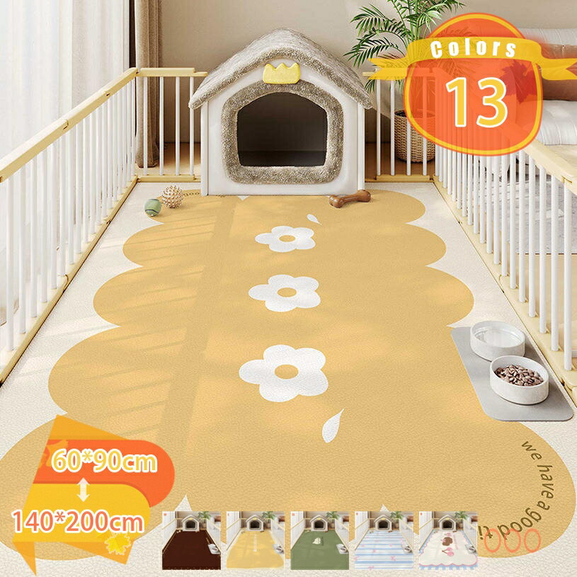 300円OFFクーポン ペット専用マット ノンスリップ おしゃれなデザイン 犬用トレーニング フチ加工 抗菌効果 クッションマット 冬用 騒音対策 花模様 取りやすい 下敷き 食事マット ペットシーツ 防滑 騒音緩和 玄関マット 犬猫共用 fascimo