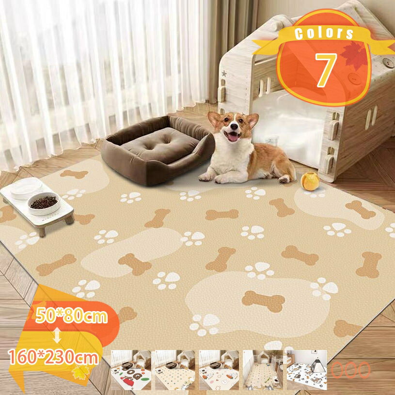 ドッグマット 防水 ペットパッド すべり防止 おしゃれ柄 クッション性 フリーカット 床暖房対応 子犬用 低反発 速乾性 爪とぎ防止 プレイエリア用 モダン お昼寝用 撥水表面 騒音軽減 韓国 洗濯可能 一年中使える fascimo