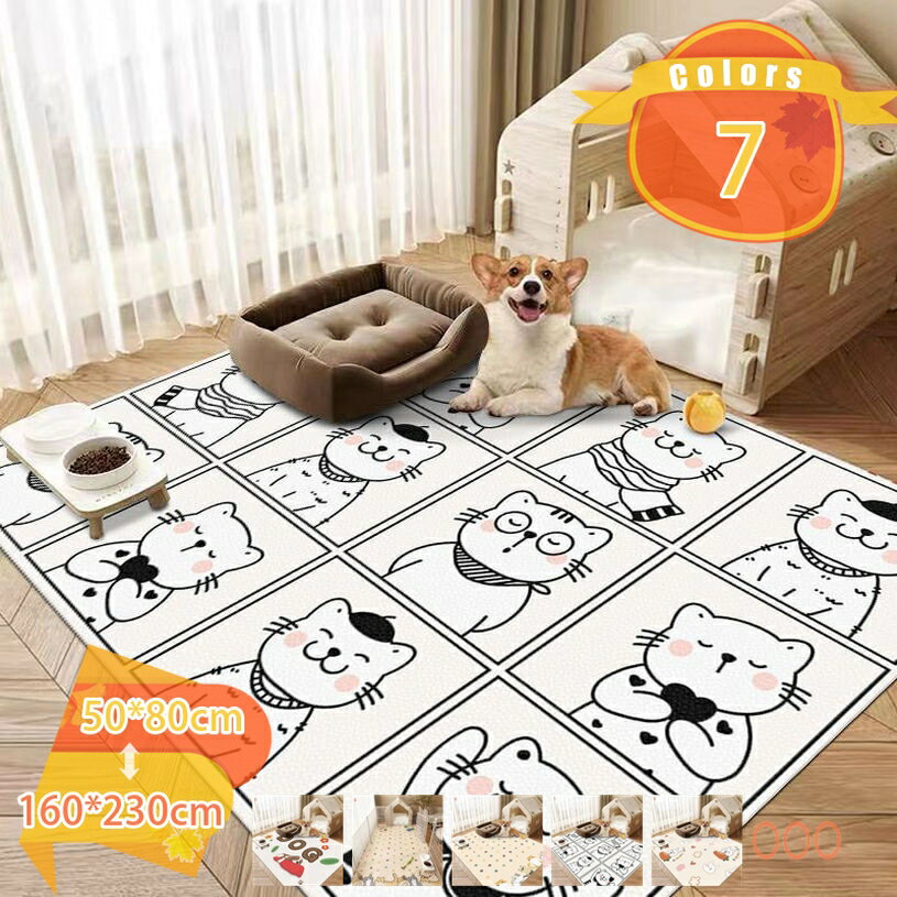 ドッグマット PVC 猫用 防水ペットマット お手入れ楽 ゲージ用 防音 大判 抗菌 消臭 フリーカット リビング 床暖房OK 花柄 軽量 北欧風 爪とぎ防止 繰り返し使える 汚れ防止 速乾 ペット用 防水クッション 防滑 純色 fascimo