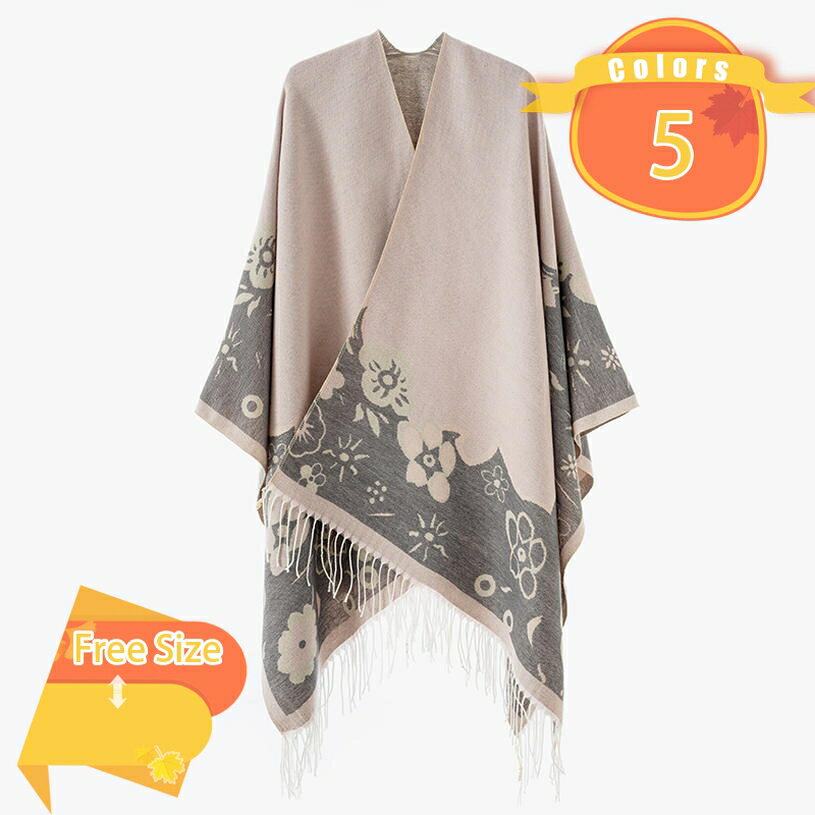 1000円OFFクーポン ポンチョ マント レディース 大判ストール ポンチョコート ショール 防寒 暖かい あったか ブランケット ポンチョストール カーディガン ケープ マント オフィス パーティー 披露宴 かわいい おしゃれ プレゼント fascimo