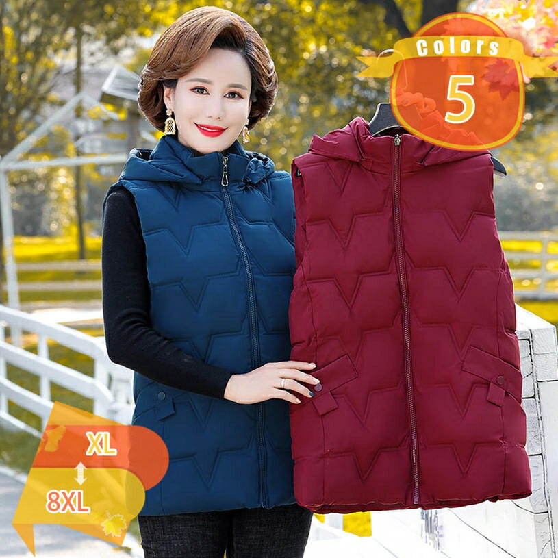 777円OFFクーポン ベスト ショート 丈 中綿 防寒 保温 あたたかい 軽量 中高年ベスト レディース フード付き 軽量 防風 保温 防寒 ダウンベスト ダウンコート アウトドア 中綿コート アウター 秋春 体型カバー ファッション 母 fascimo