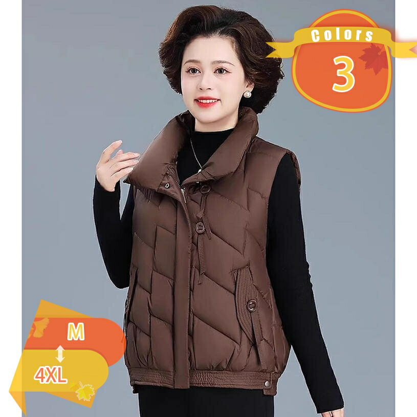 1000円OFFクーポン ショート丈 中高年 ダウンベスト レディース 冬 ベーシック ダウンジャケット ベスト 中綿入り 防寒着 ふわふわ 暖かい 厚手 上着 羽織り 無地 シンプル 通勤 カジュアル アウトドア スタンドカラー 暖かい 防寒 fascimo