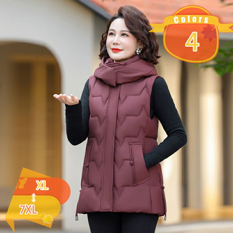1000円OFFクーポン 中綿ベスト レディース フード付き 前開きジッパー付き 羽織 軽アウター 上着 コンパクト 軽量 収納 防寒 秋冬 春 アウトドア 旅行 着痩せ チョッキ おしゃれ レディースコート 厚手 防風 暖かい 大きいサイズ ママ fascimo