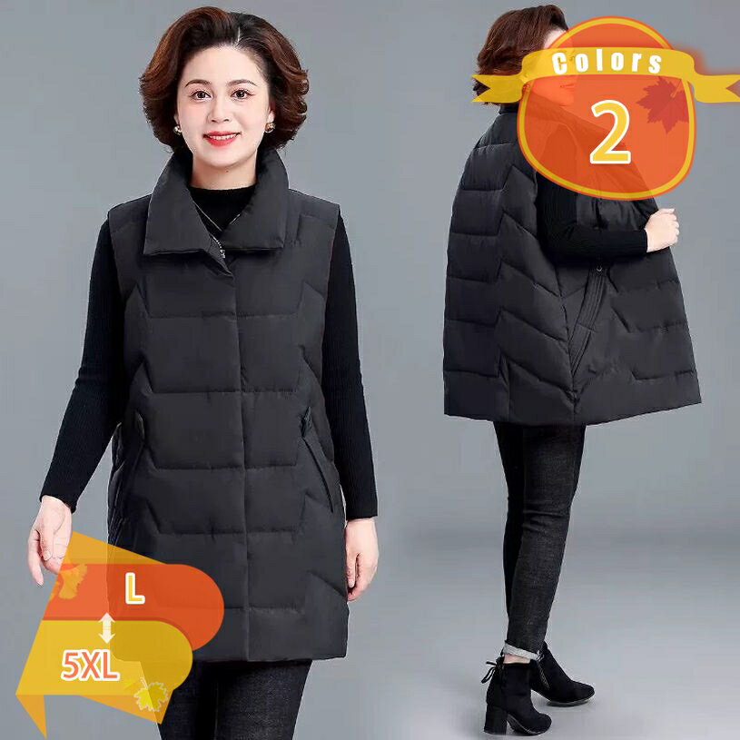 1000円OFFクーポン 秋冬 ベスト レディース ダウンベスト 女性 前開きベスト 婦人服 冬物 トップス 防寒ベスト 上着 スタンドカラー ジッパー付きベスト 無地 ミドルジャケット トップス ベストジャケット 羽織り あったか 母の日 fascimo