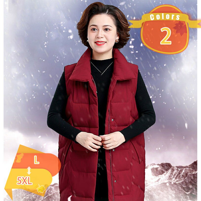 2000円OFFクーポン レディース ベスト 秋冬 スリム 袖なし ダウンベスト おしゃれ ミドルベスト スタンドカラー ポケット付き コート ファッション 無地 シンプル 暖かい 軽量 防風 防寒 保温 中綿チョッキ お出掛け 母 ママ 40代 fascimo