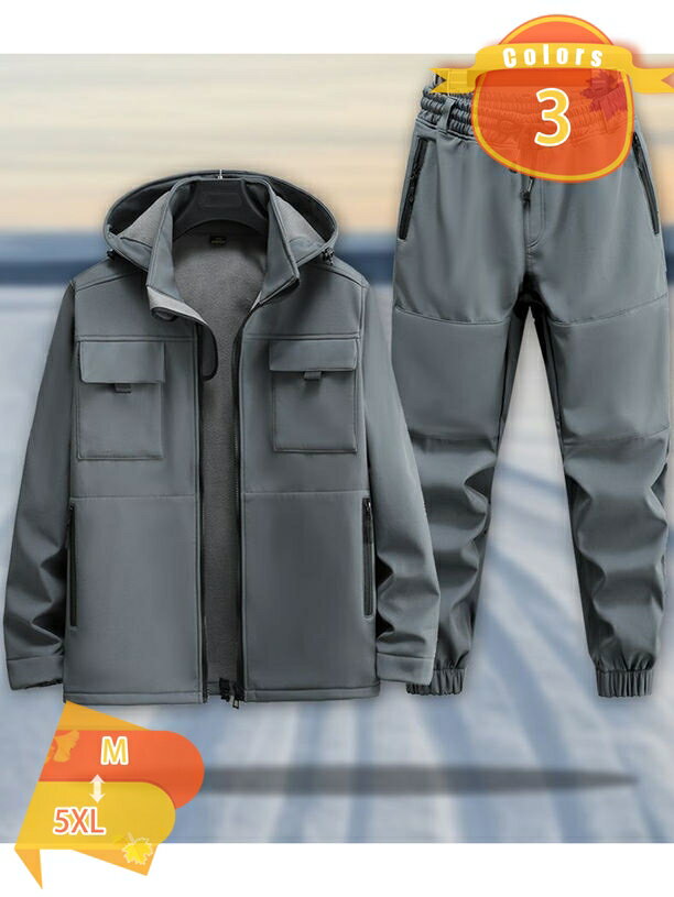マウンテンパーカー メンズ 防寒 裏起毛 上下セット 厚手 防水 撥水 防風 ロングパンツ 作業服 ミリタ..