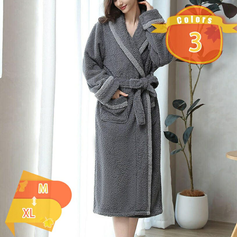 Rakuten - バスローブ 厚地 秋冬 メンズ レディース ふわふわ 優しい肌触り ガウン 速乾 保温 やわらか バス用品 お風呂上り 男女兼用 ルームウェア 浴衣 部屋着 ふわふわ保温 お風呂上がり 夫婦 吸水 fascimo