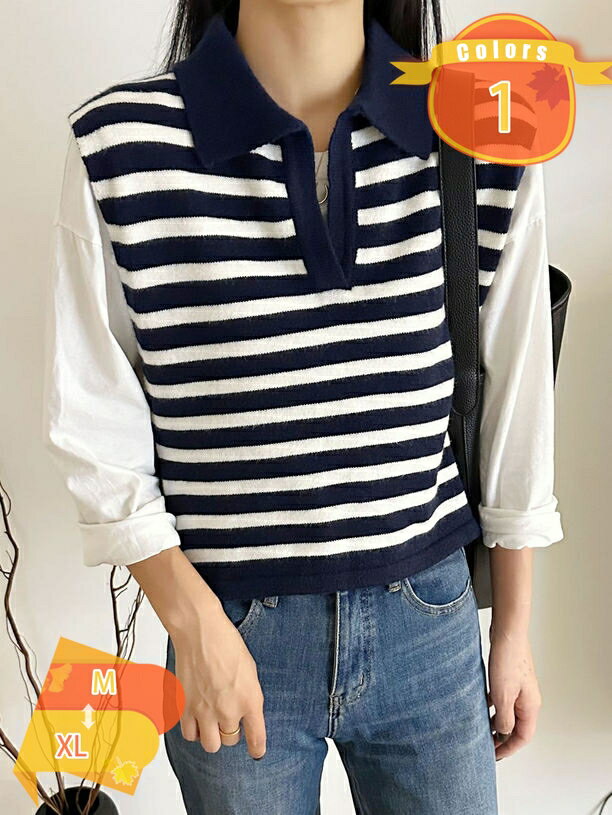 樂天商城 - ニットチョッキ 無地 オシャレ ファッション 女子 春秋冬 重ね着風 トップス ノースリーブ セーターベスト ショート丈 vネック ボーダー 上品 秋冬 防寒 女性 韓国風 着痩せ レディース リブ編み 袖なし 重ね着 制服 カジュアル fascimo