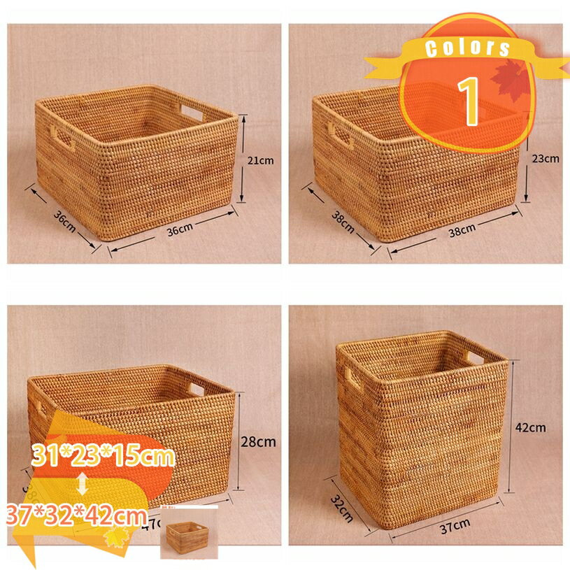 収納ボックス かご ラタンバスケット 雑貨 おもちゃ箱 ランドリーボックス 籐 ラタン 家具 一時置き 天然素材 洗面所 バスルーム 玄関 キッチン 台所 ダイニング トイレ オープン棚 オープン収納 クローゼット 見せる収納 fascimo