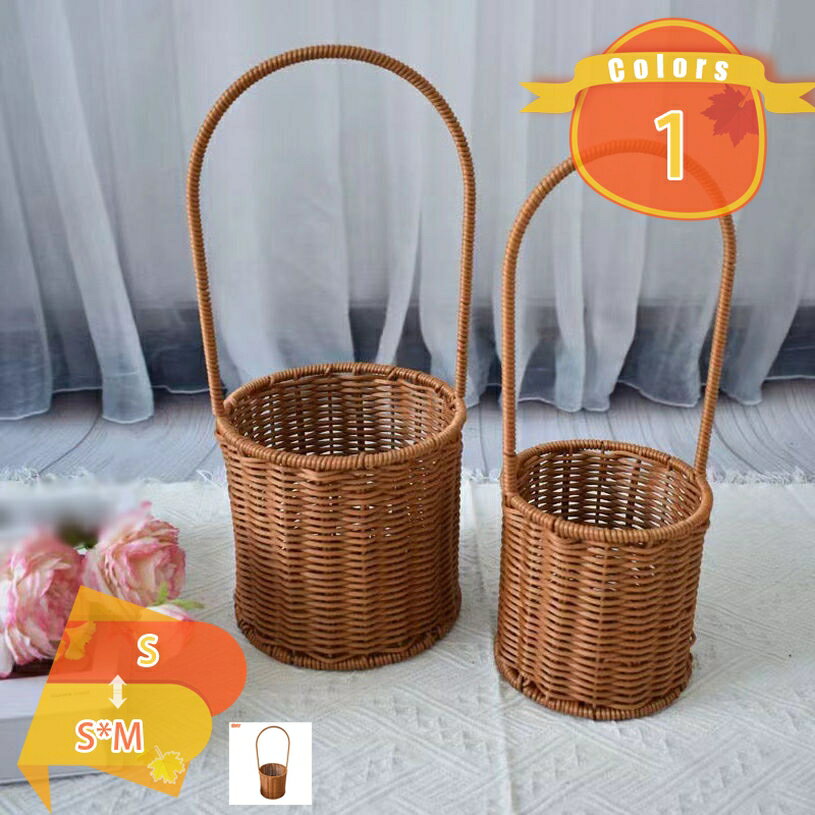 持ち手 収納かご 収納バスケット ピクニックバスケット ラタンバスケット カゴ収納 ランチバスケット パンバスケット 籐かご ハンドル付き お菓子 果物 ピクニック 野菜 フルーツ パン 卓上 インテリア キッチン収納 手編み 籐かご fascimo