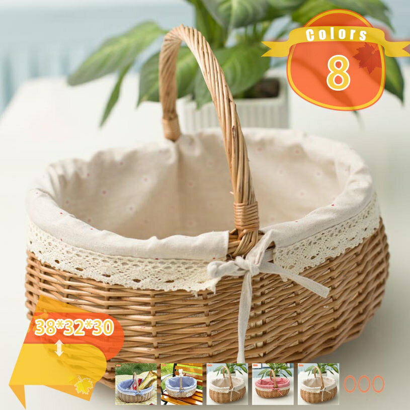 500円OFFクーポン 北欧風バスケットかご バスケット おしゃれ 収納 北欧 持ち手付き 収納ボックス 収納かご 収納バスケット 持ち手 大 ピクニックバスケット ピクニック かごバッグ タオル収納 編みバッグ トイレットペーパー 籐 ラタン カゴバック かご fascimo