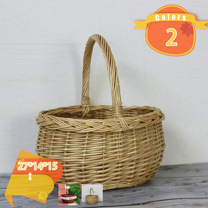 かごバスケット かわいい ピクニックバスケット ピクニック バスケット かごバッグ 籠バッグ お菓子入れ 果物入れ フルーツ入れ かごバック 北欧 おしゃれ 持ち手 カゴ 取っ手付 かご 編み ラタン 収納ボックス 小物入れ バッグ 小さめ fascimo