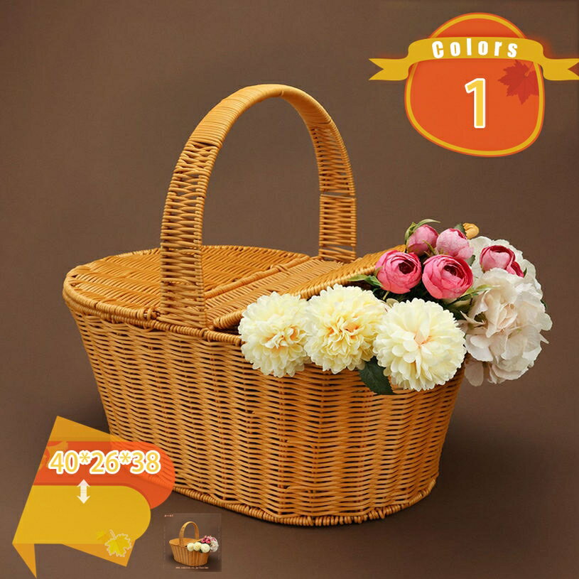 500円OFFクーポン ふた付き かご バスケット 持ち手 ピクニックバスケット ピクニック おしゃれ 収納 ナチュラル 北欧 結婚式 小物 かご 編み かごバ...