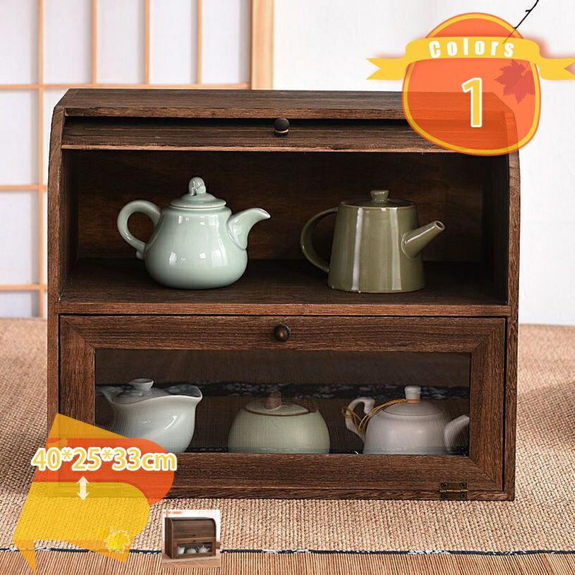 Rakuten - 2000円OFFクーポン 食器棚 木製 透明扉 卓上食器棚 ミニカップボード 上置き カウンター上収納 一人暮らし 台所収納 キッチン収納 レンジラック 調味料ラック レンジ台 卓上 キッチンボード 小物収納 省スペース ブレッドボックス fascimo