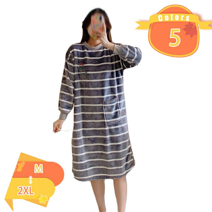 500円OFFクーポン ネグリジェ レディース ルームウェア ワンピース パジャマ 無地 寝巻き 暖かい 長袖 ..