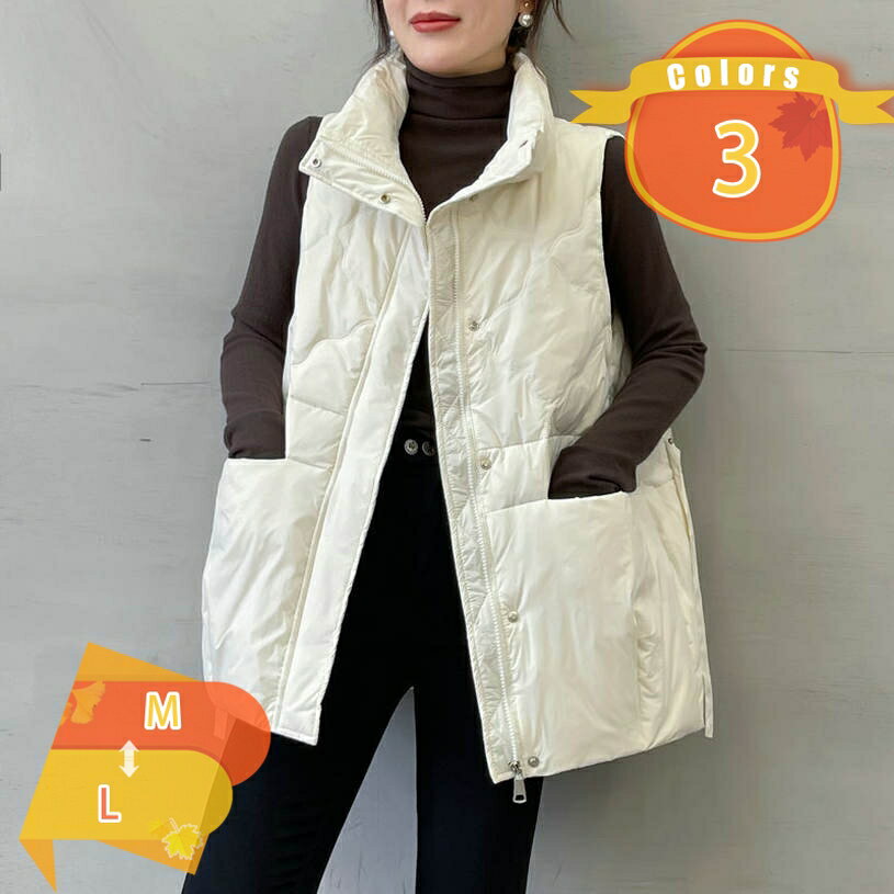 777円OFFクーポン ショート丈 ダウンベスト レディース 冬 軽量 ベーシック ベスト ダウンジャケット ..