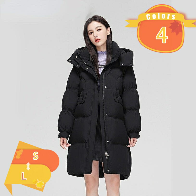 ダウンコート ロングダウンコート レディース ダウンジャケット スタンドカラー 長袖 フード付き ファスナー 大きいサイズ 冬服 通勤 ..
