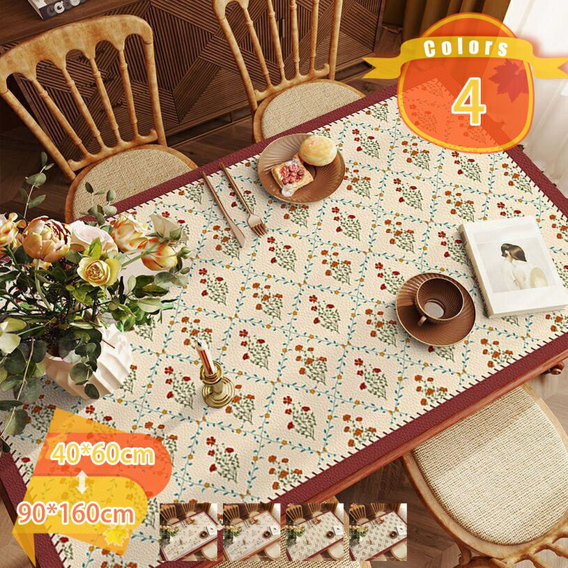 テーブルクロス 撥水 テーブルカバー 北欧 花柄 撥水テーブルクロス ビニール おしゃれ 長方形 テーブルマット 食事テーブルクロス PU製 速乾 防水 防油 耐熱 食卓カバー 北欧風 ホーム装飾 家庭用 業務用 新築祝い fascimo