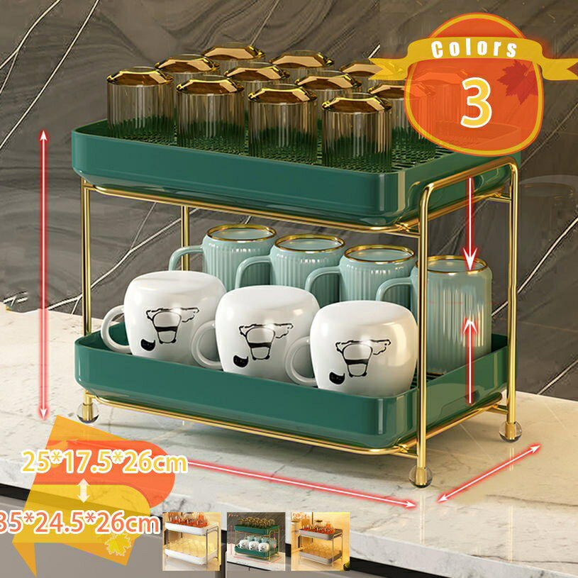 収納ラック 卓上ラック 化粧品収納ラック 収納棚 整理整頓 コンパクト カップ収納 卓上スタンド 調味料ラック オフィス 浴室 キッチン 家 学校用 キッチンラック 洗面台下・隙間・卓上収納棚 省スペース fascimo