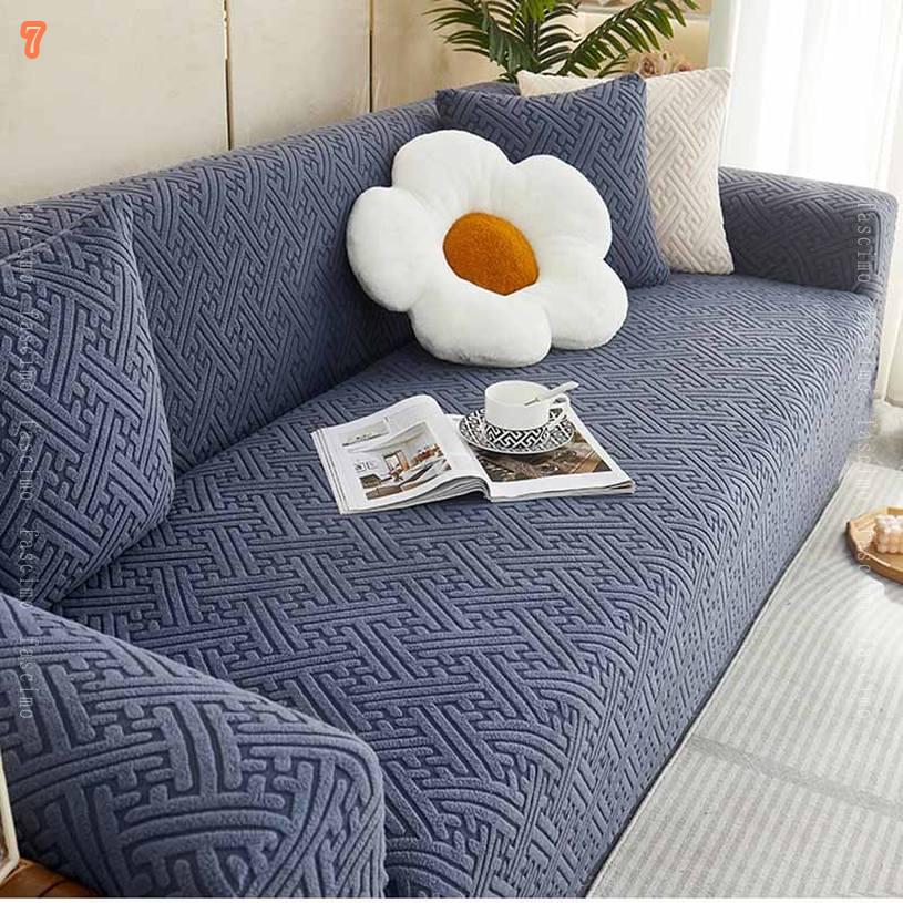 1000円OFFクーポン 一体型ソファカバー 柔らかい ズレにくい ストレッチ ポリエステル フィット 縦横弾力 北欧風 犬 猫 傷 防止 伸縮素材 ぴったりフィット式 無地 四季兼用 超便利 通気性 犬猫用シート ソファー保護 爪とぎ/汚れ/キズ防止 肘付き&肘なし fascimo [3]