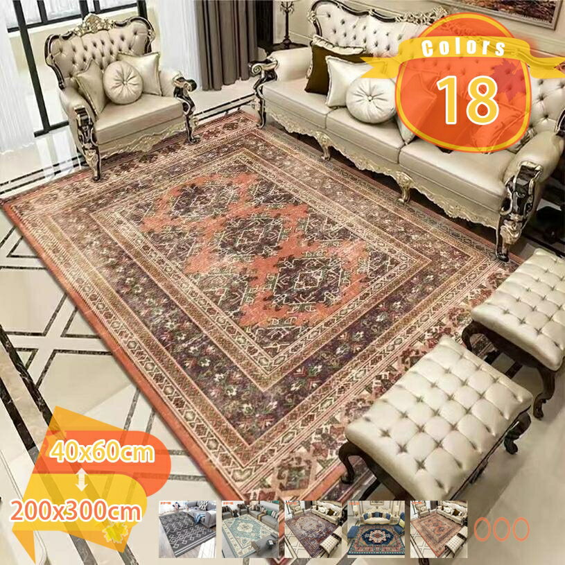 Rakuten - ペルシャ風 ラグ おしゃれ ラグマット 洗える ペルシャ絨毯風 カーペット オールシーズン用 リビングラグ マット 長方形 ホットカーペット カバー デスク下ラグ 民族風 モダン 西海岸 センターラグ 自宅 ホテル 旅館 フロアマット fascimo