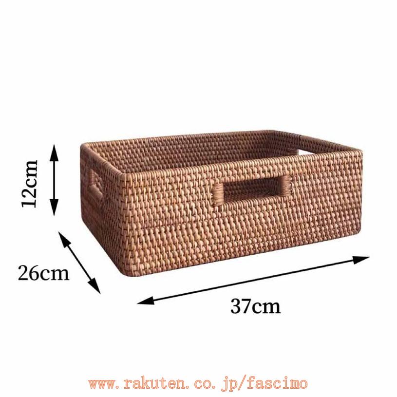 収納バスケット 大容量 籐編み 卓上収納カゴ 化粧台 ラタンボックス 雑貨収納 おしゃれ インナーボックス おむつ入れ 小物入れ インナーケース 天然素材 おしゃれ 収納かご 手編み 手作り 丈夫 軽量 藤編み 収納ボックス fascimo