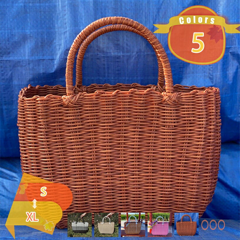 500円OFFクーポン 持ち手 籠バッグフルーツ入れ バスケット かごバッグ 取っ手付き ピクニックバスケット おしゃれ お花見 行楽 カゴバッグ 北欧 かごバスケット 編み フルーツバスケット ストレージバスケット 収納 小物入れ カゴバック fascimo