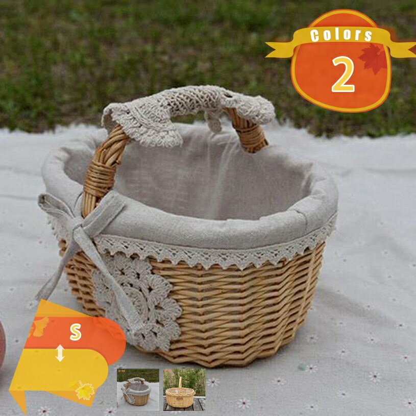 籐のかごバスケット 収納 収納かご 収納バスケット 持ち手 ラタン 籐かご ラタンバスケット カフェ フルーツバスケット ワンハンドルバスケット かわいい かご ピクニックバスケット おしゃれ 北欧 小さい 小物入れ 籠 小さめ fascimo