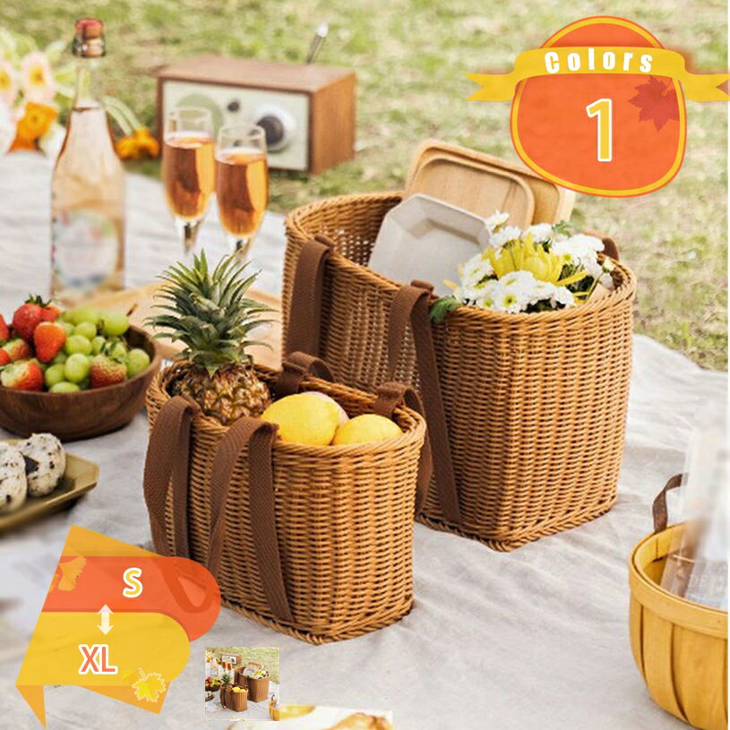 収納バッグ 持ち手 フルーツバスケット かご バスケット おしゃれかご 編みカゴ かごバッグ ラタン 籐 かご バスケット 野菜入れ 買い物かご 手提げバッグ 北欧 お菓子入れ 荷物入れ 飾り付け シェルフバスケット 収納カゴ fascimo