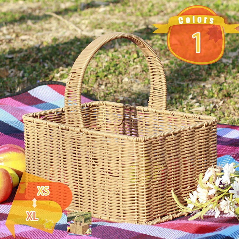ピクニック ランチボックス バスケット 籐 北欧 ピクニックバスケット おしゃれ かご バスケット ボックス おしゃれ 雑貨 かご 収納ボックス 小物収納 小物入れ 籠 持ち手 カゴ フルーツバスケット シェルフバスケット バッグ fascimo