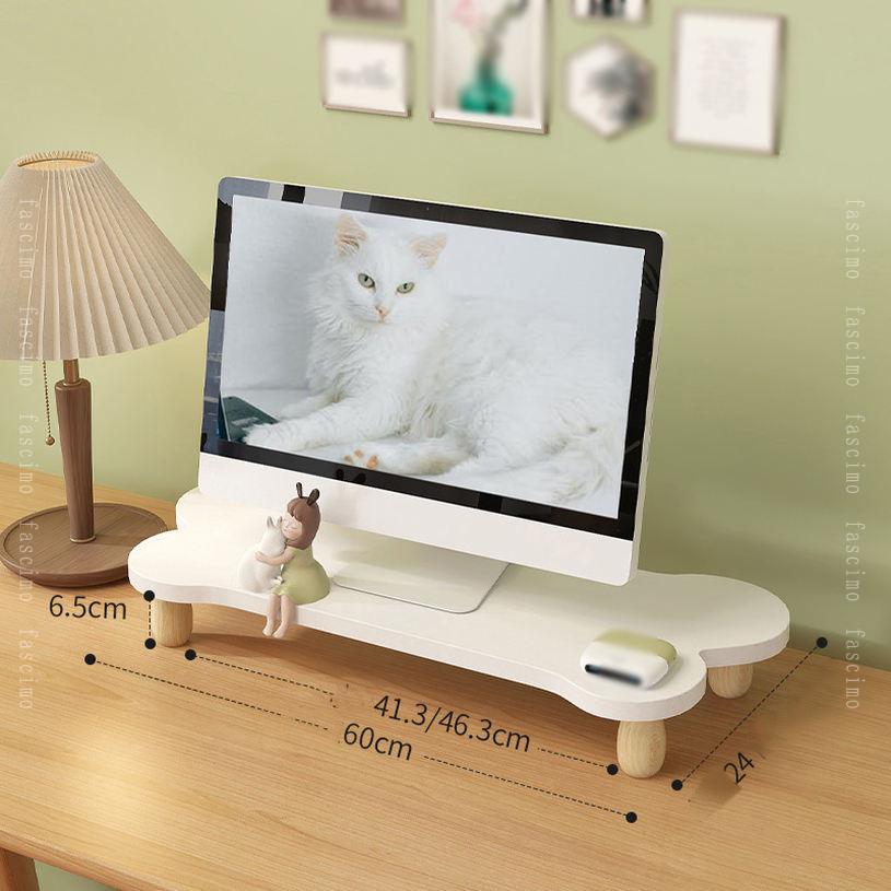300円OFFクーポン モニタースタンド 木製 ディスプレイ台 モニター台 大容量 机上収納ボックス A4対応 新聞 雑誌 書類 文具用品 机上ラック 組み立て簡単 ノートパソコン台 卓上ラック オフィス 事務用 オフィス用 モニター台 かわいい fascimo [3]