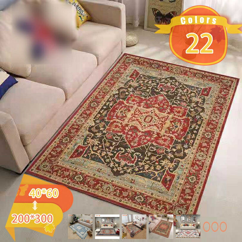 乐天商城 - 300円OFFクーポン ペルシャ絨毯 ラグ 柄 ラグマット 3畳 薄手 ラグ カーペット 2畳 滑り止め付き カーペット オールシーズン ホットカーペット対応 絨毯 じゅうたん 夏用 お手入れ簡単 アンティーク風 丸洗い可能 耐摩耗性 オリエンタル柄 fascimo