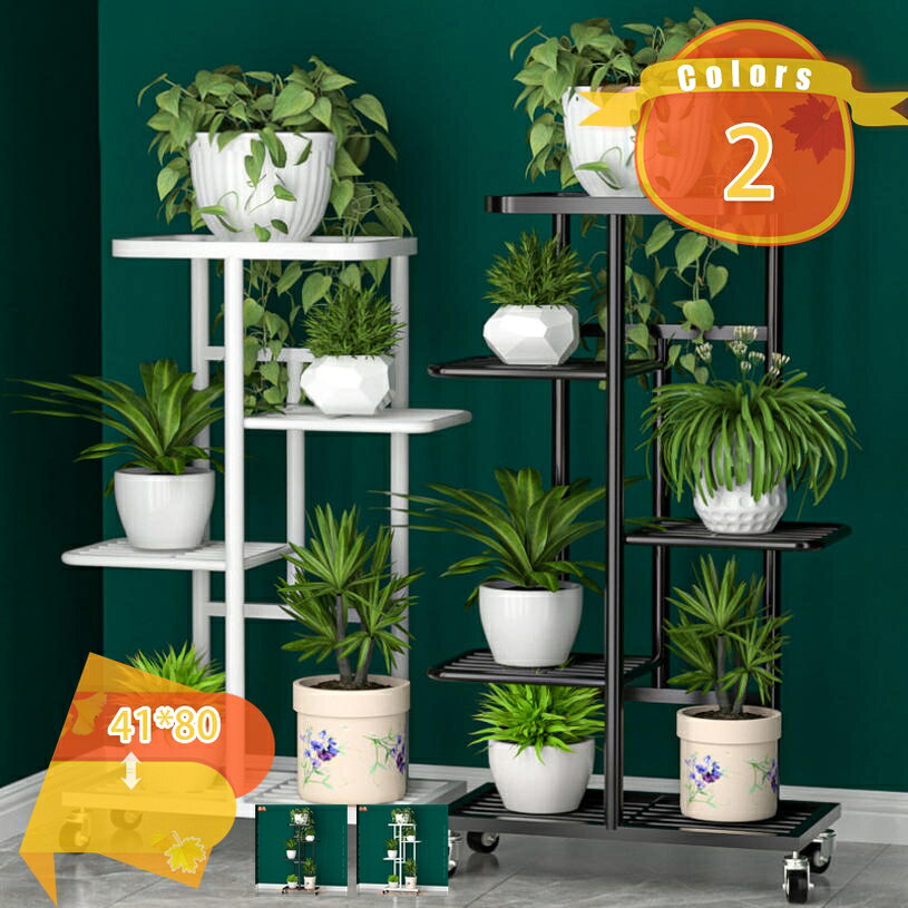 Gardening - 500円OFFクーポン 園芸ラック 植物棚 フラワーラック 植木鉢 多肉植物 キャスター付き 屋内 リビングルーム バルコニー 寝室 フラワースタンド 花台 室内外兼用 観葉植物 花棚 移動可能 耐荷重 おしゃれ 飾り 収納 多層棚 fascimo