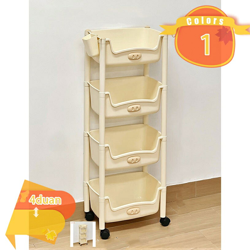 Kitchen Wagons - キッチンワゴン 2段 キッチンラック キッチン収納カート おもちゃ整理 収納ラック ローリングカート キャスター付き 移動式 多目的 台所 浴室 寝室 リビング 組み立て簡単 収納ワゴン トイレ収納 大容量 頑丈 通気性 fascimo