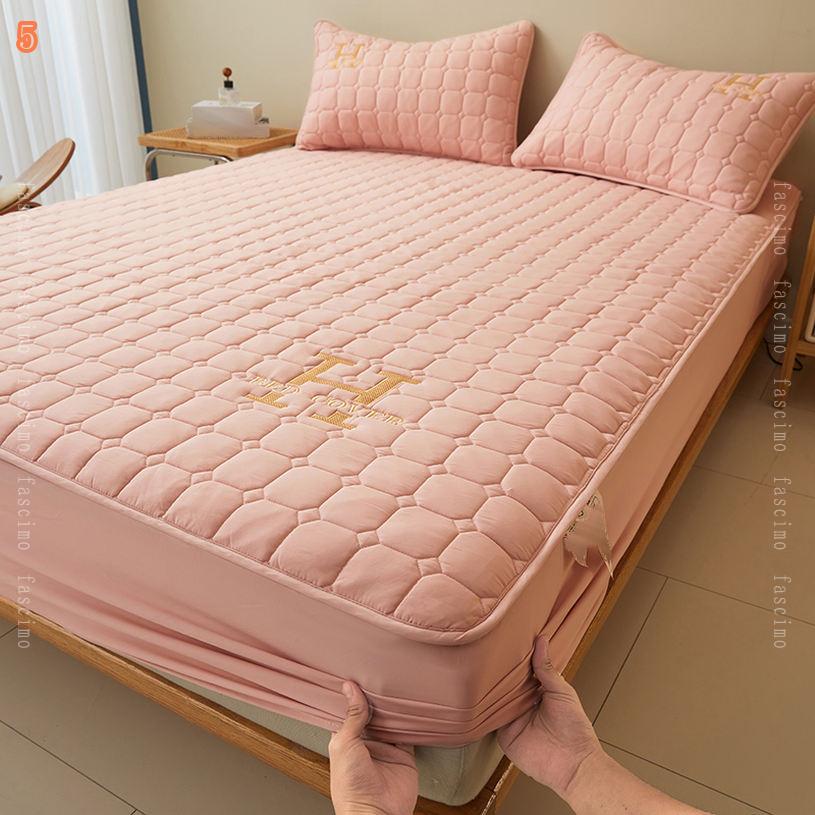 500円OFFクーポン 快適ボックスシーツ ベットパッド 綿100% 肌触りよい 寝汗吸収 寝具用 ウォッシャブル 客間 洗える 匂いなし 防ダニ パッド ズレ防止 ベッドマット 敷き毛布 寝心地 蓄熱速乾 クッション性 お手入れ簡単 快適しきぱっと 春夏秋冬 fascimo [3]