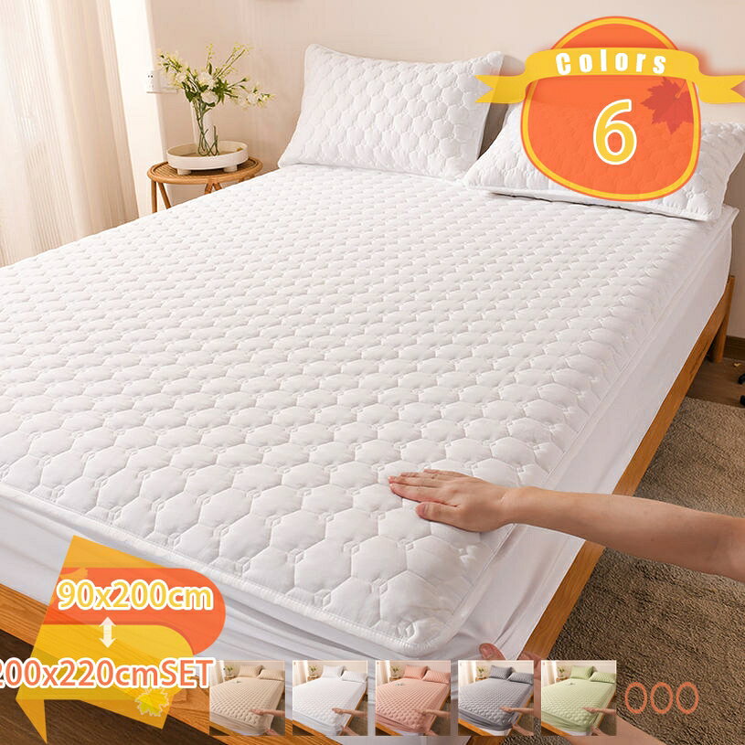 ベッドパッド 綿100% あったか 吸湿 発熱 洗える ボックスシーツ ベッドパッド ダブル シンプル 冬 オ..