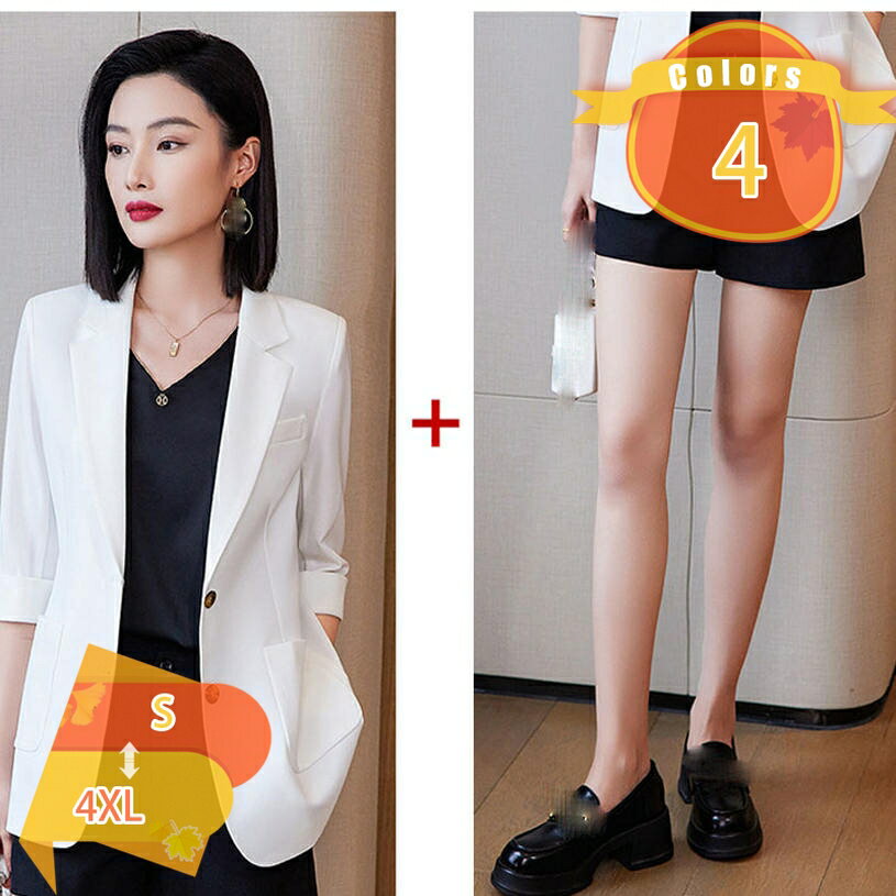 ショートパンツ+テーラードジャケット パンツスーツ レディース 上下 2点セット セットアップ シンプル お洒落 スーツ アンサンブル v..
